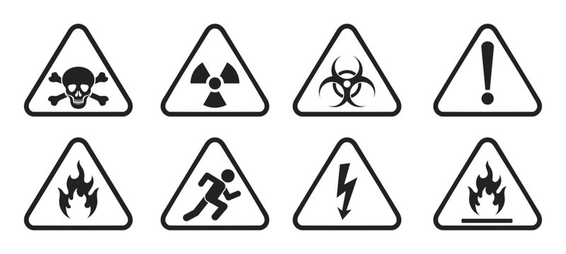 danger warning triangle icon,  warning triangle signs and symbols . Vector stock illustration