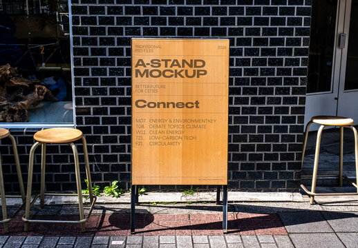 Wood Stand Mockup