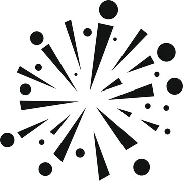 Fireworks explosion icon with radiating lines and circles forming a burst representing celebration