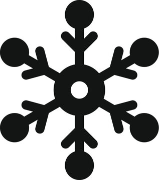 Snowflake icon representing cold winter season and freezing temperatures