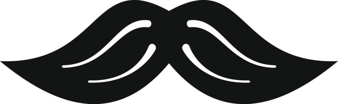 Stylized black mustache icon representing male grooming and movember men's health awareness