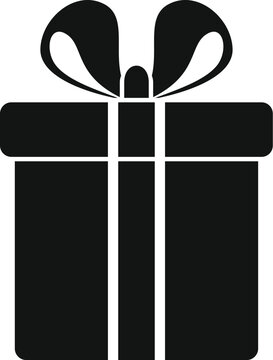 Gift box silhouette representing celebration, holidays, giving, and surprise