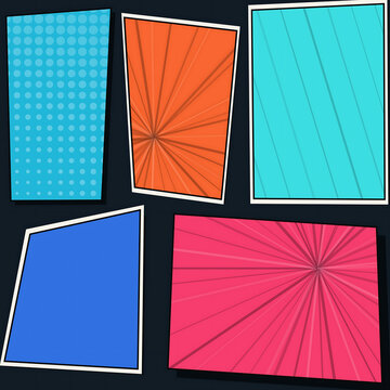 A vibrant and dynamic composition of overlapping geometric shapes in a pop art comic style showcasing bold colors and textures