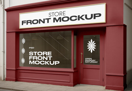 Storefront with Banner Mockup