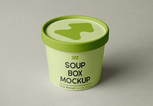 Round Soup Box Mockup