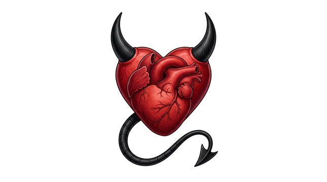 Devil Heart Icon - Sinister Love Symbol
