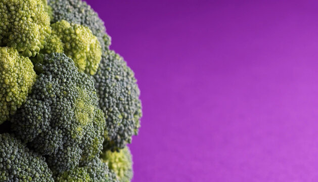 broccoli florets with highly detailed green texture 