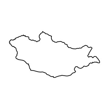 Mongolia map icon Asia outline logo design illustration