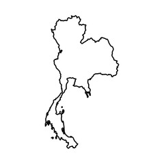 Fototapeta premium Thailand map icon Asia outline logo design illustration