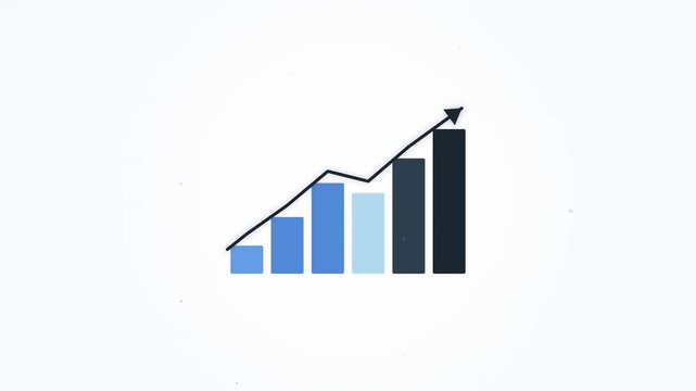 Upward trending bar chart with arrow indicating growth.