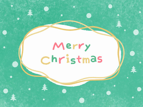 水彩風クリスマスのフレーム