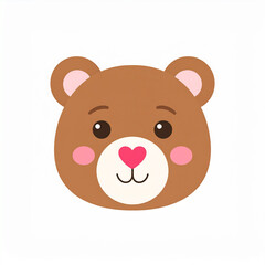 Fototapeta premium a cute teddy bear wearing a white heart shaped shirt, which has an emoji of another heart on it.