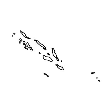 Solomon Islands map icon Oceania outline logo design illustration