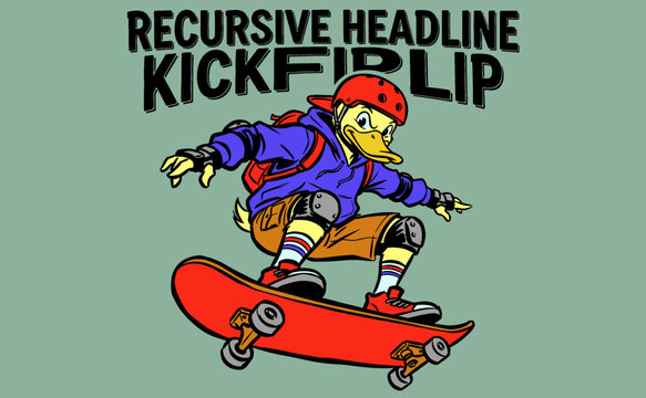 Skateboarder Duck Mascot Graphic for Apparel Design. Extreme Sport Animal Illustration. Urban Skating Bird Vector Artwork for Print.