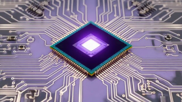 Close-up of a computer processor.