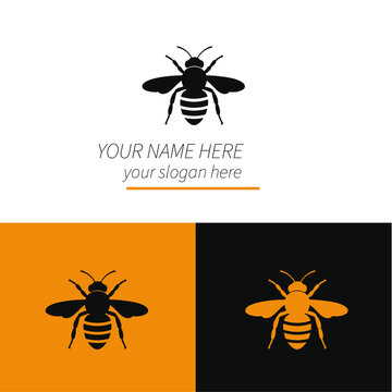 Branding and logo design with a bee icon, your name here for honey bee or pest control business 