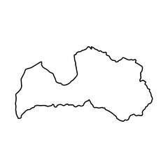 Fototapeta premium Latvia map icon Europe outline logo design illustration