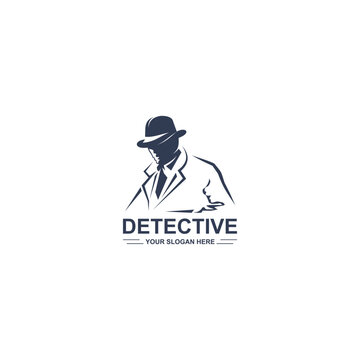 Detetive man logo line art, detetive man icon illustration. Detetive man design inspiration idea. Suitable for your design need, logo, illustration, animation, etc.