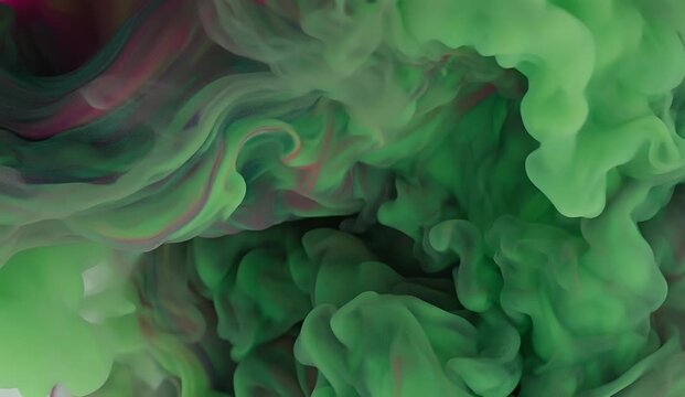 A swirling mixture of vibrant green and subtle hues creates an abstract visual