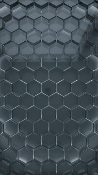 Hexagons Animated Background with Radial Motion and Subtle Distortion Effect. Seamless Looping Pattern for Digital Design.