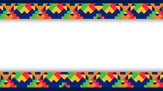 Colorful Hispanic Heritage Geometric Border Frame Background Loop.