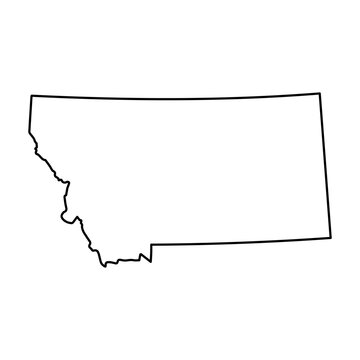Montana map icon. USA outline logo design illustration.