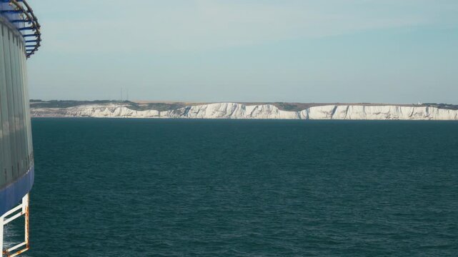 Dover White Cliffs Seen from Ferry on the English Channel