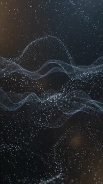 Animated Particle Wave Motion with Sparkling Dust and Light Trails, Creating a Dynamic Abstract Background. and Motion Graphics