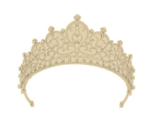 A classic tiara design rendered in a retro halftone dot style, isolated on a clean white background for versatile use © maximon4ik
