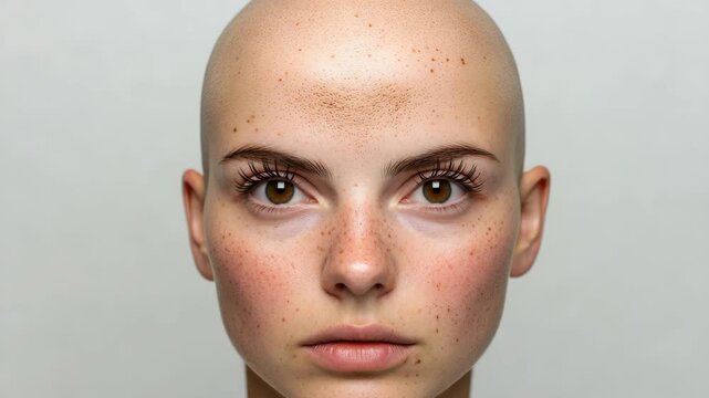 A of a young woman with closed eyes and a flush on her cheeks, suggesting relaxation or meditation.