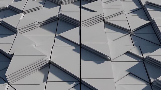 Abstract Geometric 3D with Triangular Patterns and Shadows