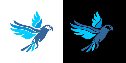 Fototapeta premium Modern Stylized Blue Bird Flying Logo Vector Illustration for Brand Identity and Corporate Branding