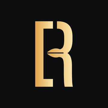 ER Logo &ndash; Luxury Gold Gradient Lettermark Logo Design