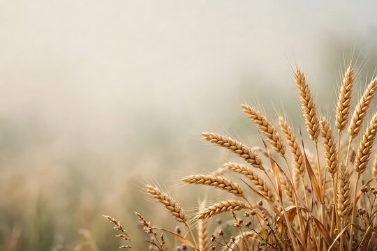 Wheat for September Harvest & Agriculture Seasonal Design, Premium Commercial Stock Image, Realistic Texture, Clean Background, Copy Space for Advertising, Website, Social Media and Marketing