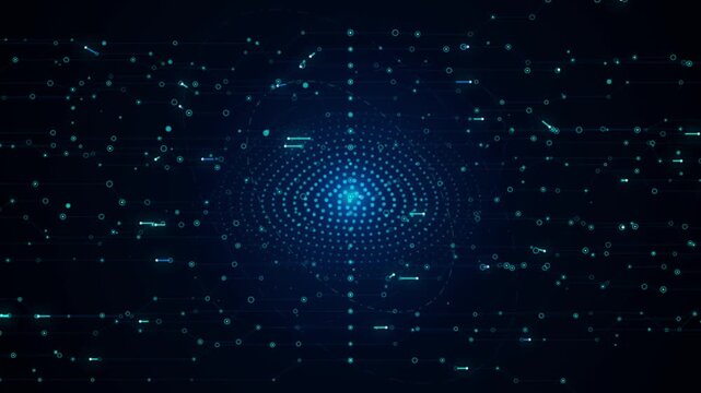 Digital network connections forming a futuristic technology sphere