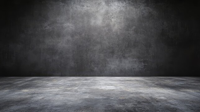 Abstract dark concrete wall background with grungy floor surface texture design concept
