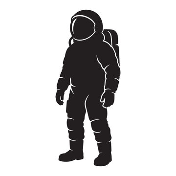 Black silhouette of an astronaut in spacesuit