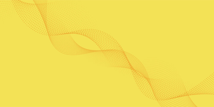 Abstract yellow wave background banner with line yellow pettern space for text and message design, overlapping layers.