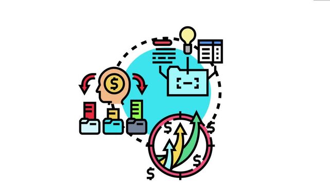 Business strategy focus guiding an iterative process of planning, idea generation, analysis, and implementation, resulting in improved financial performance and achieving market growth targets
