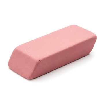 Pink rubber eraser block on clean surface