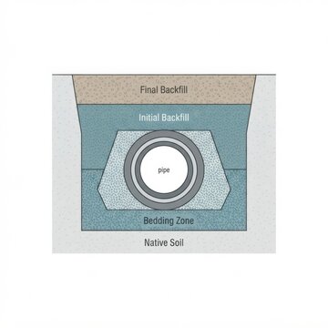 A detailed layout of the sewer system includes various layers and components of the underground pipeline for stormwater drainage.