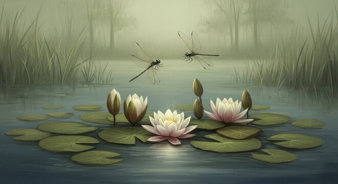 Misty pond water lily 