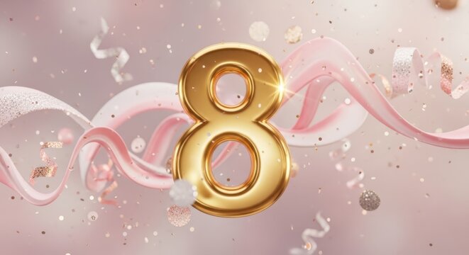 Elegant golden number eight celebration 