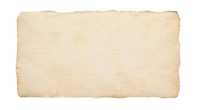 Aged Paper Texture with Torn Edges Isolated