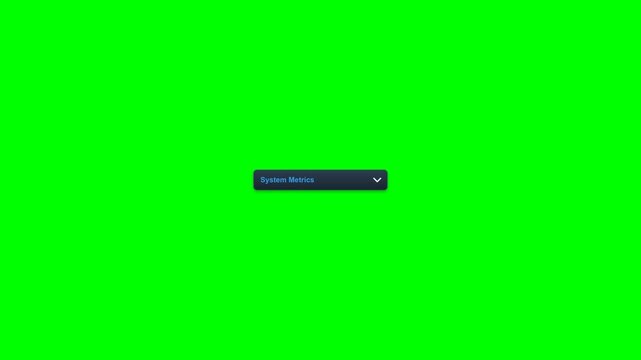 Interactive Dropdown Menu Interface with Category Selection Animation on Green Screen Background