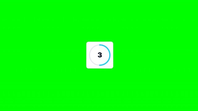 Circular countdown timer ticker animation on green screen