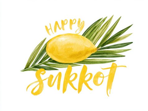 Happy pineapple with green leaves and festive text
