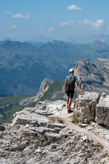 A man on the way to Monte Lagazuoi Piccolo. Alps, Dolomites, Italy. © Tomasz Warszewski