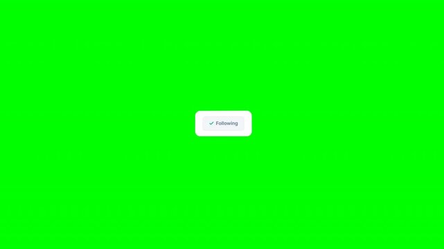 Social media follow button slide reveal on green screen