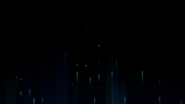 Futuristic digital lines and triangles floating in space creating an abstract pattern
